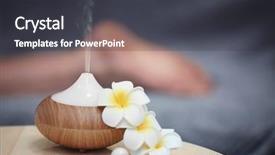  Presentation with spa concept - Colorful PPT theme enhanced with smoke inhalation - spa concept aroma oil diffuser backdrop and a dark gray colored foreground