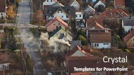  Presentation with smoke - Theme consisting of smoke-rising-from-chiney background and a tawny brown colored foreground