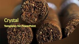  Presentation with cigar - Slide deck consisting of smoke shop - detailed photo of a cigar background and a tawny brown colored foreground
