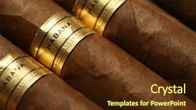  Presentation with smoke - PPT layouts enhanced with smoke shop - havana cigars texture background and a tawny brown colored foreground