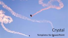  Presentation with parachute - Amazing PPT layouts having smoke trails from a parachute backdrop and a light blue colored foreground