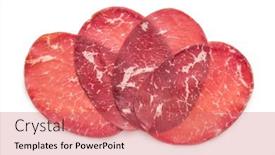  Presentation with appetizer - Slide deck featuring smoked-bresaola-italian-appetizer-dried background and a coral colored foreground