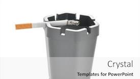  Presentation with smoking ashtray - Beautiful PPT theme featuring smoked-cigarette-butt-on-ashtray backdrop and a white colored foreground