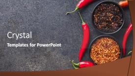  Presentation with chili - Slide deck enhanced with smoked-dry-chili-pepper-flakes background and a gray colored foreground