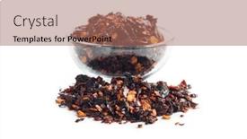  Presentation with chili - PPT theme having smoked-dry-chili-pepper-flakes background and a coral colored foreground