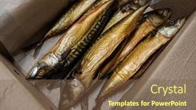  Presentation with craft - PPT layouts with smoked-fish-in-craft-paper background and a tawny brown colored foreground