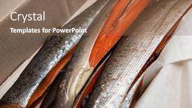  Presentation with craft - Theme having smoked-fish-in-craft-paper background and a violet colored foreground