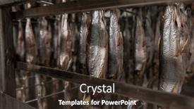  Presentation with fish - Colorful slide deck enhanced with smoked-fish-production-concept-smoked backdrop and a tawny brown colored foreground