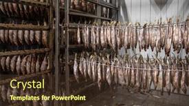  Presentation with fish - PPT layouts enhanced with smoked-fish-production-concept-smoked background and a tawny brown colored foreground