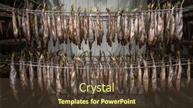  Presentation with fish - Colorful PPT theme enhanced with smoked-fish-production-concept-smoked backdrop and a tawny brown colored foreground
