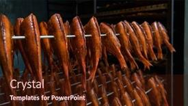  Presentation with smoking - Audience pleasing slides consisting of smoked-fish-production-concept-smoking backdrop and a wine colored foreground