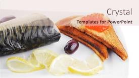  Presentation with caviar - Audience pleasing presentation theme consisting of smoked fish served on plate with red caviar backdrop and a lemonade colored foreground