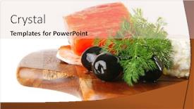  Presentation with piece of the pie - Presentation having smoked-fresh-salmon-piece background and a lemonade colored foreground