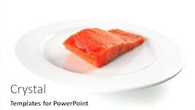  Presentation with salmon dish - Amazing PPT layouts having smoked-fresh-salmon-piece backdrop and a pink colored foreground