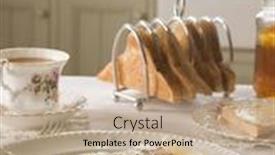  Presentation with butter - Slide deck featuring smoked haddock with herb butter and toast background and a coral colored foreground