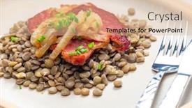  Presentation with lentils - Cool new presentation design with smoked-meat-with-lentils backdrop and a lemonade colored foreground