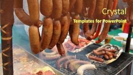  Presentation with meat - Audience pleasing presentation consisting of smoked-of-meat-sausage backdrop and a tawny brown colored foreground