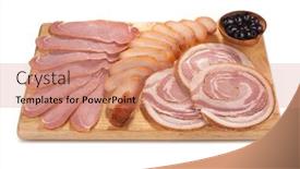  Presentation with roll - Presentation theme having smoked-pork-roll-with-spices background and a  colored foreground