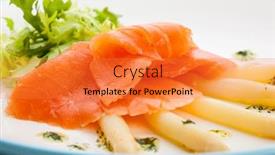  Presentation with asparagus - Amazing presentation theme having smoked-salmon-and-asparagus backdrop and a gold colored foreground