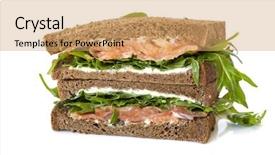  Presentation with cream cheese and fruit sandwich - Amazing slides having smoked salmon sandwich on rye backdrop and a coral colored foreground