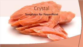  Presentation with salmon fish - Slides having smoked-salmon-segments-isolated-over background and a coral colored foreground