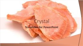  Presentation with salmon fish - Presentation theme having smoked-salmon-segments-isolated-over background and a coral colored foreground