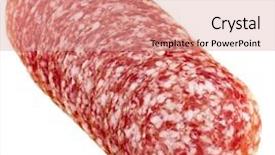  Presentation with pink and blue acrylic smoke white - Presentation theme enhanced with smoked sausage isolated on white background and a coral colored foreground