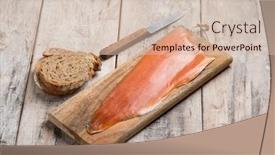  Presentation with trout - Presentation enhanced with smoked-trout-over-cutting-board background and a  colored foreground