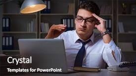  Presentation with smoking - Cool new PPT theme with smoker - businessman under stress smoking backdrop and a dark gray colored foreground