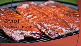  Presentation with ribs - Theme with smoker - st louis style bbq ribs background and a red colored foreground