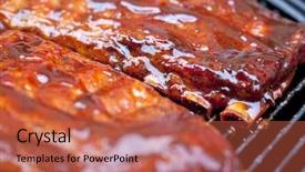  Presentation with bbq - Slides having smoker - st louis style bbq ribs background and a red colored foreground