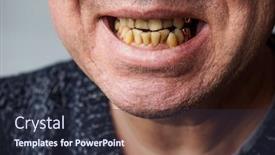  Presentation with teeth - Audience pleasing theme consisting of smoker-s-man-yellow-crooked backdrop and a wine colored foreground