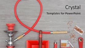  Presentation with red and blue smoke - Amazing slide set having smokers items red colored exposed backdrop and a light gray colored foreground