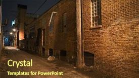  Presentation with dark night - Beautiful slides featuring smokestack - dark and scary urban city backdrop and a tawny brown colored foreground