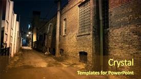  Presentation with dark night - PPT layouts featuring smokestack - dark and scary urban city background and a tawny brown colored foreground