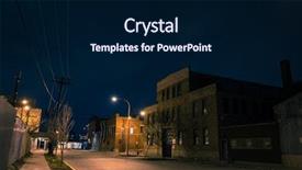  Presentation with city night - Colorful presentation enhanced with smokestack - industrial urban street city night backdrop and a navy blue colored foreground