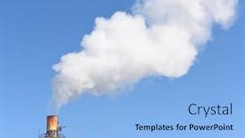  Presentation with steam - Beautiful theme featuring smokestack-billowing-a-large-cloud backdrop and a light blue colored foreground