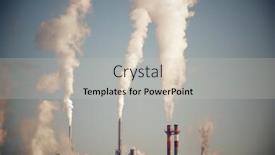  Presentation with pulp paper and mill - Audience pleasing presentation theme consisting of smokestacks-in-a-paper-mill backdrop and a soft green colored foreground