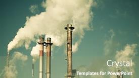  Presentation with spain - Colorful presentation theme enhanced with smokestacks-in-a-paper-mill backdrop and a mint green colored foreground