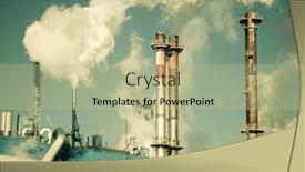  Presentation with pulp paper and mill - Presentation theme featuring smokestacks-in-a-paper-mill background and a mint green colored foreground