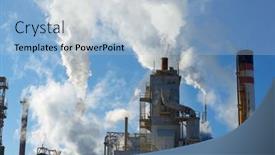  Presentation with spain - Slide set featuring smokestacks-in-a-paper-mill background and a light blue colored foreground