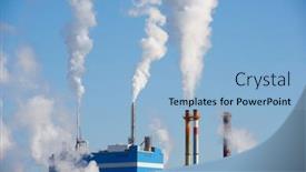  Presentation with paper - Slide deck consisting of smokestacks-in-a-paper-mill background and a light blue colored foreground