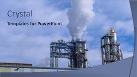  Presentation with paper - Theme having smokestacks-in-a-paper-mill background and a  colored foreground