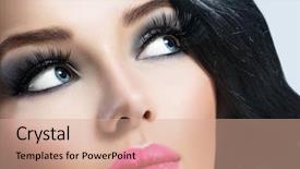  Presentation with black girl - Slides consisting of smokey - beautiful brunette girl with healthy background and a coral colored foreground