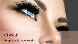  Presentation with beauty cosmetic - PPT layouts consisting of smokey - beauty face makeup make up background and a lemonade colored foreground