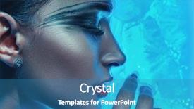  Presentation with art - Beautiful theme featuring smokey - fashion art woman portrait backdrop and a teal colored foreground