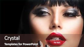  Presentation with lady - Cool new presentation design with smokey - lady vamp style brunette woman backdrop and a tawny brown colored foreground