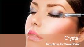 Presentation with eye shadow - PPT layouts enhanced with smokey - makeup make-up eyeshadows eye shadow background and a coral colored foreground