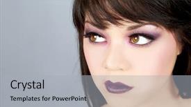  Presentation with makeup - Cool new presentation theme with smokey eyes - beautiful young woman with dramatic backdrop and a  colored foreground
