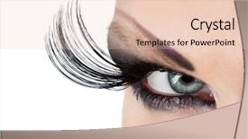  Presentation with makeup - PPT theme having smokey eyes - macro of beautiful makeup background and a lemonade colored foreground